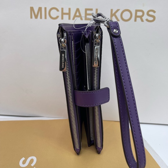 MICHAEL KORS Jet Set Large Ombré Signature Logo Double Zip Wristlet Phone Holder - Picture 3 of 16